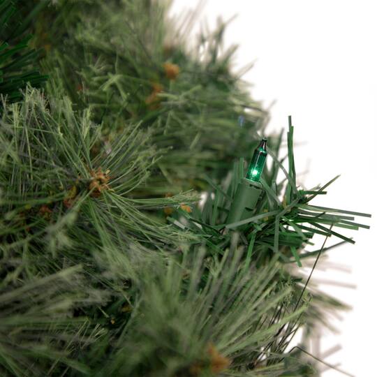 24" Pre-Lit Christmas Artificial Oregon Cashmere Pine Wreath